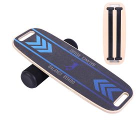 Non Slip Yoga Balance Board Rehabilitation Training Wood (Option: 06Blue handle-B)