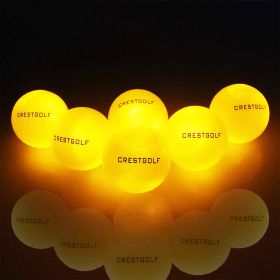 6Pcs Glow In The Dark Light Up Golf Balls For Night Practice (Color: 6Pcs Yellow)