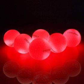 6Pcs Glow In The Dark Light Up Golf Balls For Night Practice (Color: 6Pcs Red)