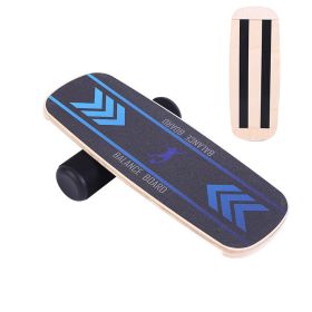 Non Slip Yoga Balance Board Rehabilitation Training Wood (Option: 03Blue-A)